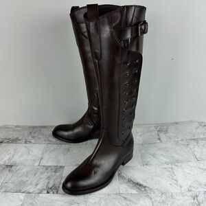 New Area Forte Anthropologie Lather Studded Riding Equestrian Boots sz 36